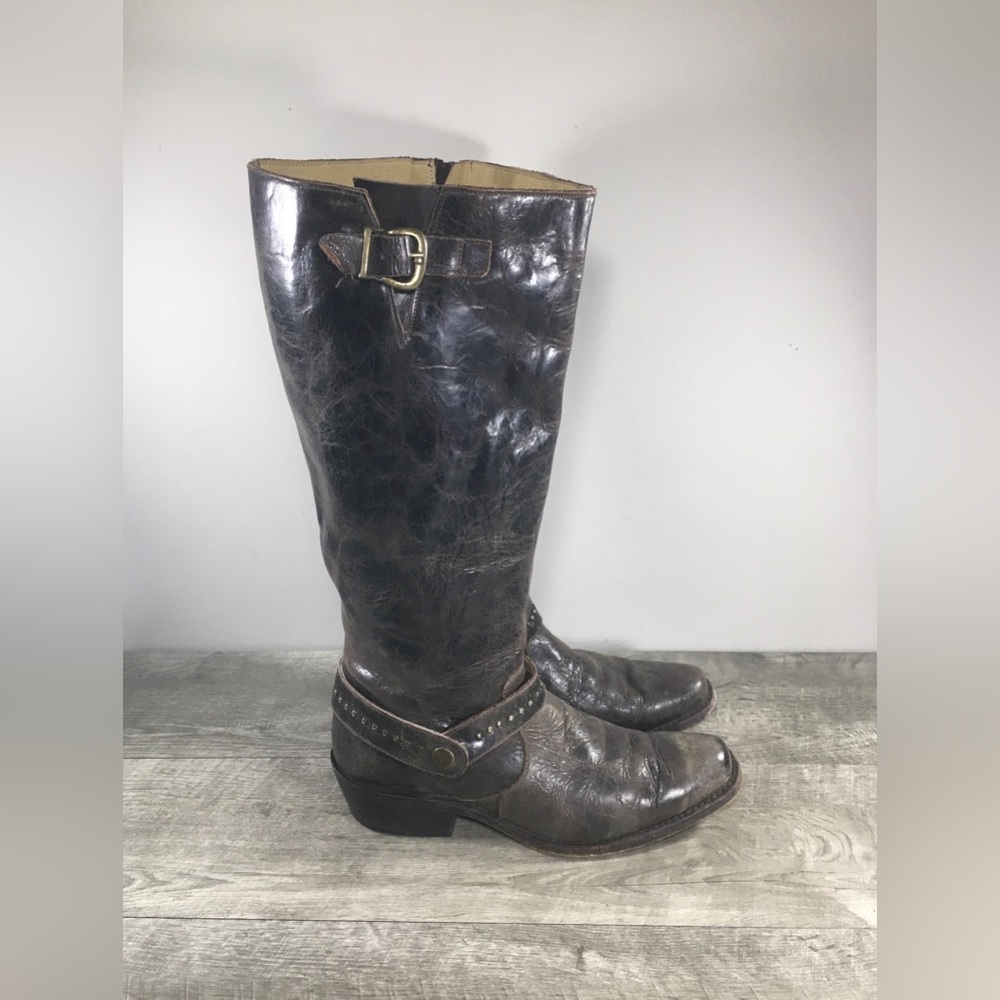HH Double H Sonora DH5221 Brown Distressed Leather Cowboy Western Boots Size 8